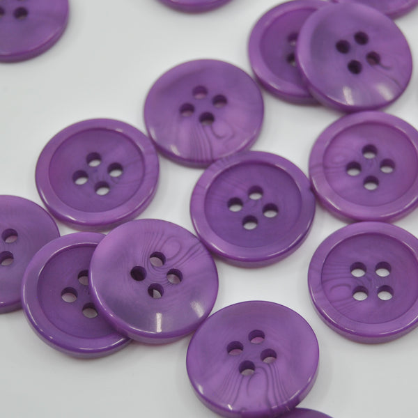 Button - Pop of Colour - Mulberry - 18mm